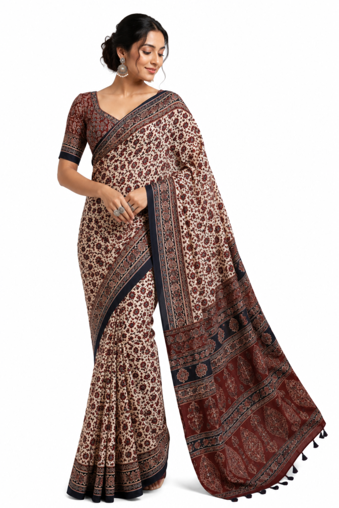 Ajrakh Saree