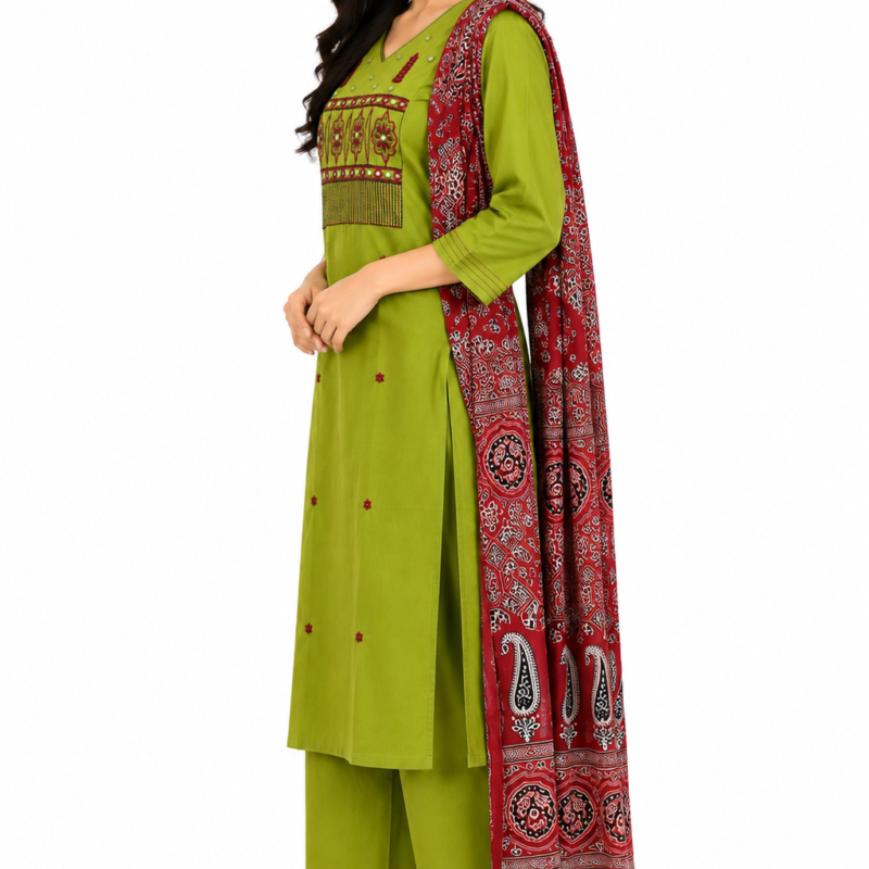 Green Kurta Set